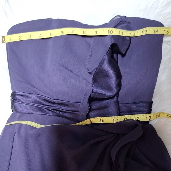 David's Bridal Strapless Gown in Deep Purple - Picture 10 of 12